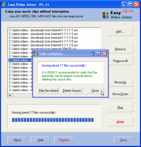 Join video using freeware video joiner software